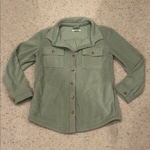Women's Green Fleece shacket